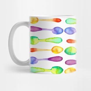 Square Of Colorful Watercolor Spoons! Mug